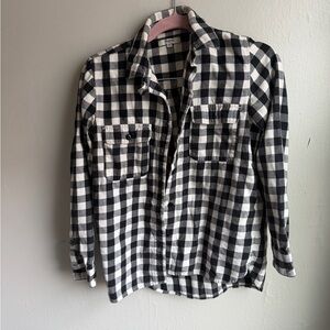 Madewell Black and White Flannel shirt